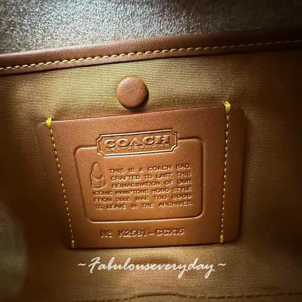 Coach Holographic Signature Canvas Shoulder Bag with Brown Leather Trim - Picture 11 of 11